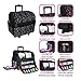 Everything Mary Deluxe Quilted Black & Floral Rolling Sewing Machine Tote - Sewing Machine Case Fits Most Brother & Singer Sewing Machines, Sewing Bag with Wheels & Handle - Portable Sewing Case