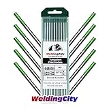 WeldingCity Pure (Green) Tungsten TIG Welding Electrodes Assorted Size 1/16