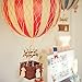 Authentic Models, Floating The Skies Air Balloon, Hanging Home Decor - 5.3 Inch Height, Historic Hot Air Balloon Model for Home Decor, Detailed Vintage Decorations to Hang from Ceiling - Red