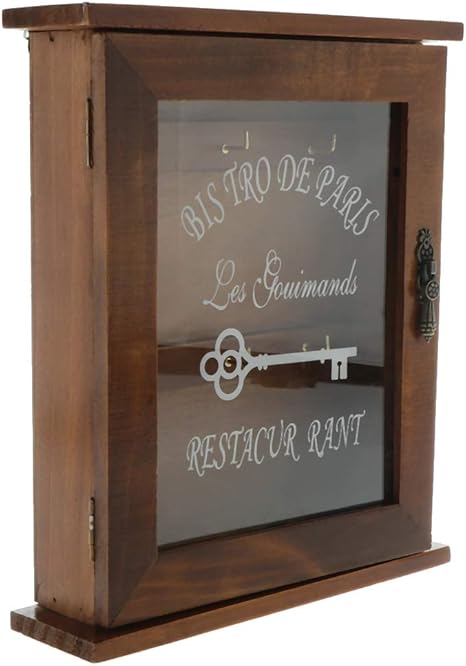 Pastoral Style Key Cabinet Wooden Key Holder Box Decorative Key