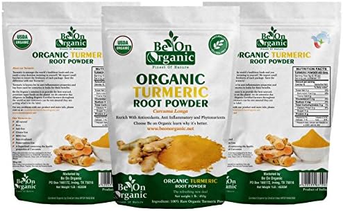 Be On Organic Turmeric Root Powder (Curcuma Longa) (Indian Haldi) (3X1lb)