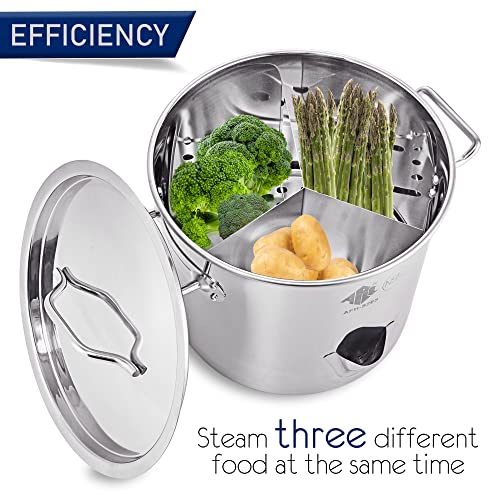 ARC 24QT Stainless Steel Vegetable Steamer, Tamale Steamer Pot, Seafood