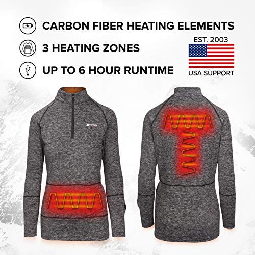 Venture Heat Women's Heated Shirt Thermal Underwear with Battery Pack