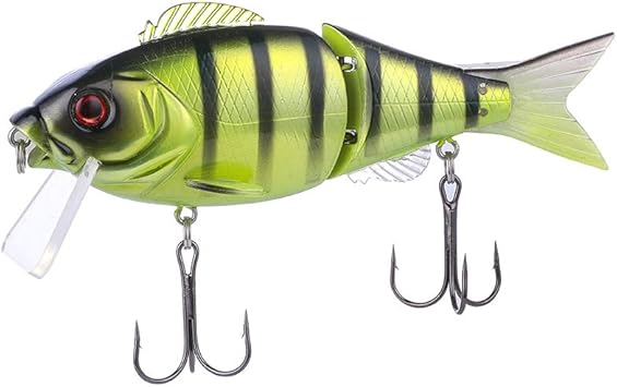 Amazon Makebass 釣りルアー フローティングミノウ マルチジョイント 2セクション スイムベイト クランクベイト 人工ハードベイト タックルツール パイクバス トラウト ウォールアイ ブルーギル 海水 5 71インチ 1 71オンス 25cm グリーン Makebass ルアー