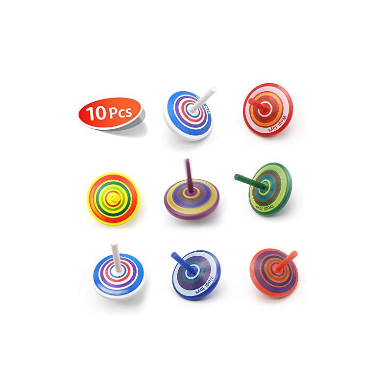 Wood Spinning Tops, Multicolored Painted Kids Novelty Wooden Gyroscopes, Fun Flip Tops, Assorted Standard Tops… Wood Spinning Tops, Multicolored Painted Kids Novelty Wooden Gyroscopes, Fun Flip Tops, Assorted Standard Tops…