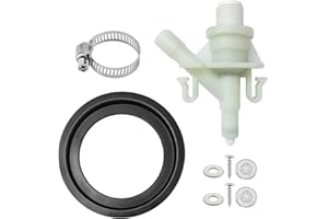 DKVUDHO RV Toilet Valve 385311641 Water Valve Kit Replacement for Do-me-tic Sealand 300 301 310 320 Series RV Toilet with 385311658 RV Toilet Seal Kit Flush Seal
