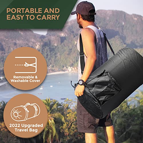 CertiPURUS Memory Foam Camping Mattress Pad Portable Roll Up Sleep