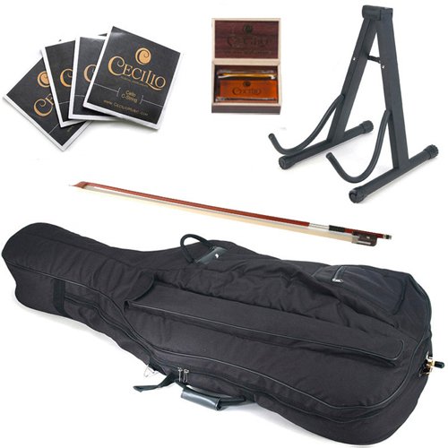 Full Size Cello Cecilio CCO-500 3/4 Size Cello Outfit Flamed