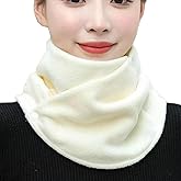 Solyinne Neck Warmer Scarf for Woman Thickened Warm Neck Gaiter with Two Buttons Riding Windproof Warm Scarf