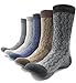 Men Wool Thick Winter Socks 5 Pairs Warm Crew Socks Assorted Colors By JiYe,Stripe