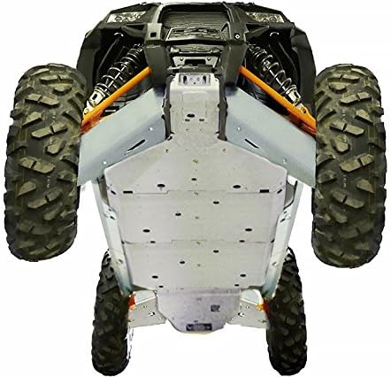 Polaris RZR - 4 Aluminum 12 Piece Full frame skid plate set front & rear A-Arm/CV Boot Guards Rock Sliders with footwell protection by Ricochet For 2015, 2016 Models
