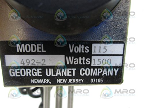 Ulanet 492-2 316 Stainless Steel Heetgrid Utility Immersion Heater with Thermostat Control, 7" Diameter, 14" Height