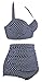 Angerella Polka Two Piece Swimsuit Beachwear Bathing Suits,Navy,4XL