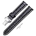 iStrap Leather Watch band -Alligator Grain Embossed Pattern Calfskin Replacement Strap-Stainless Steel Deployment Buckle with Push Buttons-Bracelet for Men Women-18mm 19mm 20mm 21mm 22mm 24mm