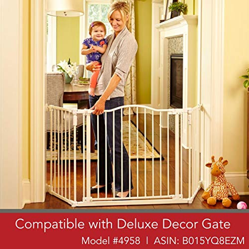 North States 15" Extension for Soft White Deluxe Décor Baby Gate: Expands your gate up to 87" for extra wide spaces (Adds 15" width, Soft White) - Thumbnail 2