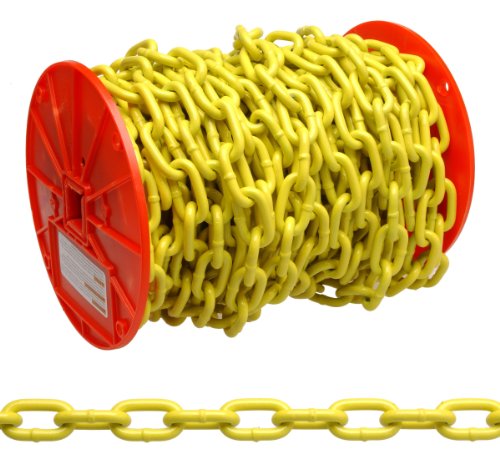 Campbell PD0725027 System 3 Grade 30 Low Carbon Steel Proof Coil Chain on Reel, Yellow Polycoated, 3/16" Trade, 0.21" Diameter, 100' Length, 800 lbs Load Capacity - Thumbnail 2