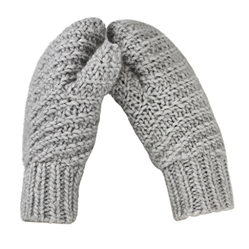 Woman Men Winter Cable Knit Mitten Gloves Thermal Polar Fleece Lined Warm Mittens