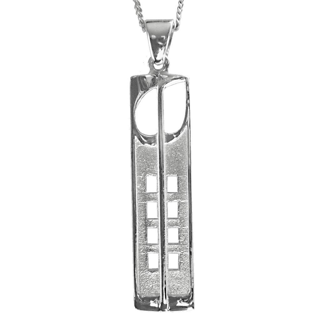 Cairn 925 Sterling silver Charles Rennie Mackintosh pendant necklace with 18" silver chain for women. Jewellery gift box included. Hill House. 230