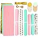 Party Decoration Kit 20 Pcs Mint Peach Glitter Gold Tissue Paper Pom Poms Flower Tissue Paper Hanging Tassels Polka Dot Paper Garlands for Baby Shower Wedding Nursery Bridal Shower
