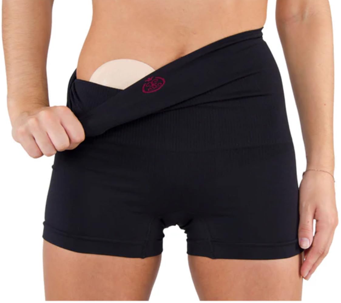 Comfizz Medium Support Briefs High Rise Waist – for ostomy, hernia or post surgery support or incontinence fixation pantsWomen’s (L/XL, Black)