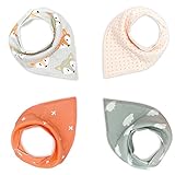 TZN-NIE Baby Bandana Drool Bibs For Boys & Girls, Pure & Absorbent & Organic Cotton Pinny, Double Cloth, Set of 4 (4 Different Kinds of Style )