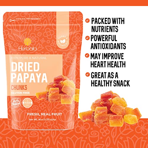 Dried Papaya Chunks, 1 Pound. Dried Fruit Papaya Fresh, Paw Paw Tree