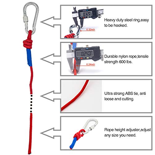 Wukong Fishing Magnet Rope w/Carabiner, 6MM x 20M(65ft) Nylon Twisted Braided Rope,550 Lbs Breaking Strength All-Purpose Braided Rope Sports, Pet Toys, Crafts & Indoor Outdoor Use - Thumbnail 2