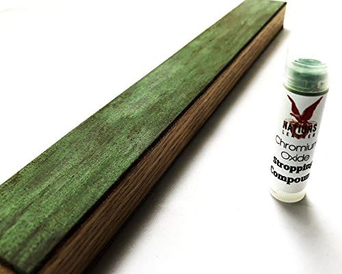 Strop Block with Green Chromium Oxide Compound Leather Sharpening Plus Honing Knives