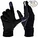 Touch Screen Gloves, Ozero Tech Glove - Windproof and Water Resistant - Light Weight Thin - for Running, Cycling, Riding, Outdoor Sports in Winter - for Women and Men - Black (S,M,L,XL)
