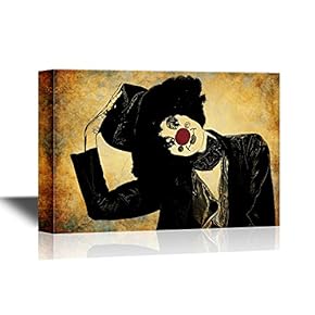 Clown with Red Nose on Vintage Background
