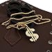 HZMAN Mens Gold Plated Dollar Sign Stainless Steel Pendant Necklace,Cz Inlay,with Free Hip hop Chain 22+2