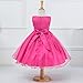 Weixinbuy Kids Girls Sequin Bowknot Sleeveless Summer Wedding Party Dress Rose Red 5-6Y