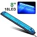 Partsam 4Pcs Slim Line Blue Led Utility Strip Bar Lights 18 Diodes 12V Surface Mount with Rubber Gaskets Sealed Lighting Deco RV Boat Marine Led Lights 8 Inch Trailer Side Marker Lights Truck Lamps