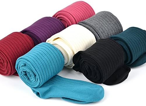 LOHKIAO Kids Knit Cable Footed Tights for Girl White S