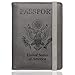 WALNEW Passport Holder for Travel, RFID Passport Cover Wallet for Women Men, PU Leather Passport Book Card Holder Case with Pen, Travelling Essentials for Flying