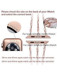 Biaoge Correa de metal compatible con Apple Watch Band Series 4 1.575 in 1.732 in iWatch Series 3 2 1 1.496 in 1.654 in, pulsera con brazalete