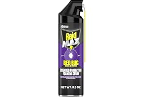 Raid Max Bed Bug Crack & Crevice Extended Protection Foaming Spray, Kills Bed Bugs for up to 8 weeks on Laminated Woods and Surfaces, 17.5 oz
