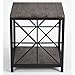 Vintage Dark Brown Black Metal Frame Side End Table with Lower Shelf