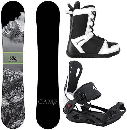 Camp Seven Valdez Snowboard and 2021 System MTN Rear Entry Step in Binding Men's Complete Snowboard Package