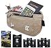 Zero Grid Money Belt w/RFID Blocking - Concealed Travel Wallet & Passport Holder