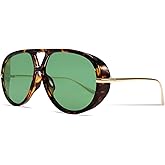 GUVIVI Retro Gold Aviator Sunglasses for Women Men, 2026 Metal Oversized 70s Aviators Black Sun Glasses