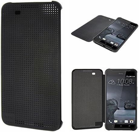 HTC M9+ Case,Smart Wake Up/Sleep,HTC Dot View Case for HTC M9+, Folio Dot View Cover Case For HTC M9+(BLACK)