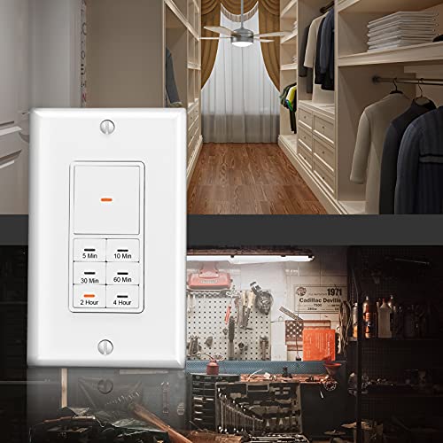 Countdown Timer Switch with Manual Override, Push Button 5103060 Min