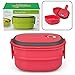 D'Eco Microwavable Lunch Box- Stacking Two Tier Tiffin with Vacuum Seal Lid with carrying handles- BPA Free
