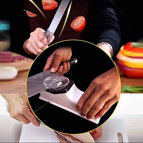 Professional Electric Knife Sharpener, Small Multifunctional Kitchen Knife Sharpener, Sharpens Dull Knives Quickly Safe and Easy to Use, Knife Sharpener System for All Kinds Cutlery, Chefs Best Choice