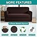 RHF 2 Separate Pieces Loveseat Cover, Slipcovers for Couches and Loveseats with Separate Cushion Cover Jacquard High Stretch Loveseat Slipcover(Loveseat: Chocolate)