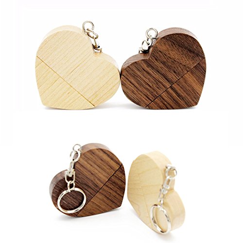 FeliSun Cuore in legno personalizzato USB3.0 Flash Drive Pendrive 128GB 64 GB 32 GB 16 GB ad alta velocità U Disk Memory Stick Storage esterno Fotografia Regali di nozze