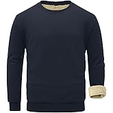 Sailwind Men's Crewneck Sherpa Lined Fleece Waffle Sweatshirt Long Sleeve Warm Pullover Winter Thermal Heavyweight Tops