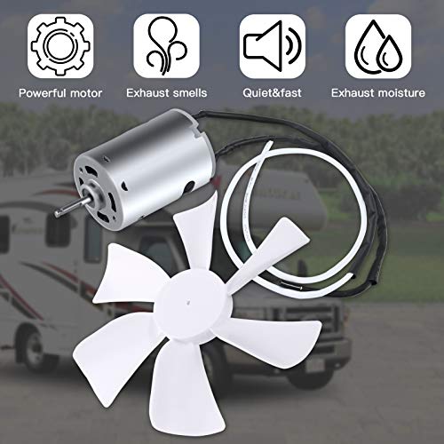 6" RV Vent Fan Blade Replacement with 12 Volt DShaft RV Fan Motor, RV