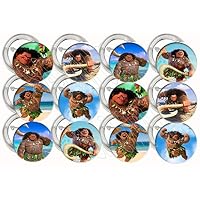 Party Over Here Maui Only from Moana ButtonsParty Favors Supplies Decorations Collectible Metal Pinback Buttons, Large 2.25" -12 pcs Demigod